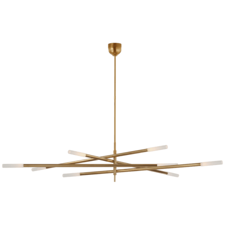 Visual Comfort Rousseau Oversized Eight Light Articulating Chandelier Antique Burnished Brass